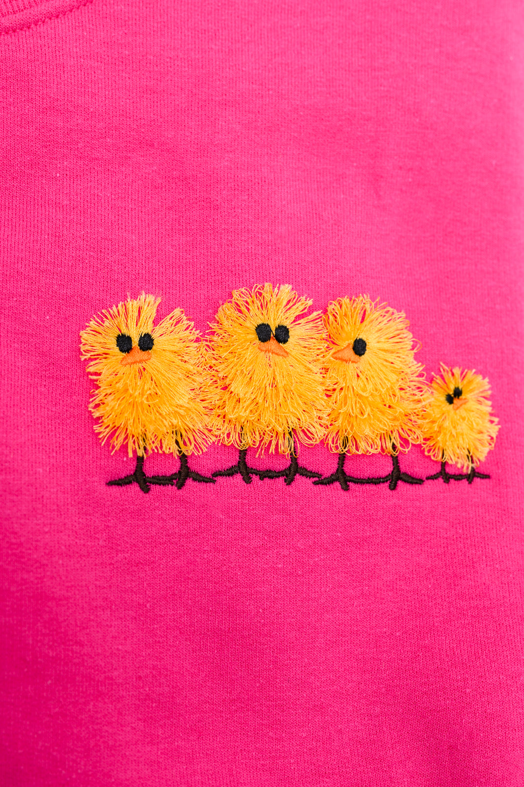 PREORDER: Embroidered Fringe Chicks Sweatshirt in Pink Womens Ave Shops   