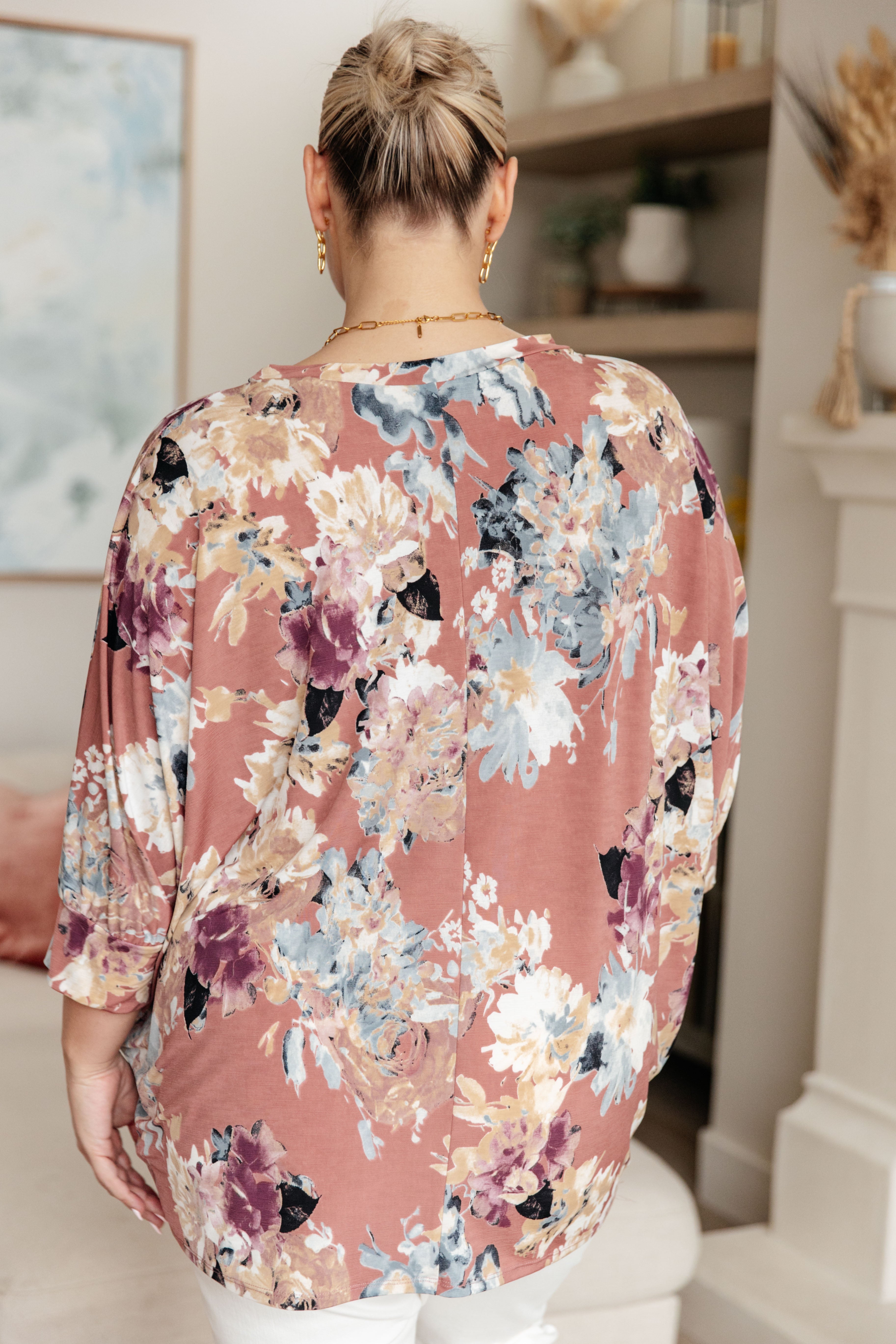 Float On Floral Top in Marsala Tops Ave Shops   