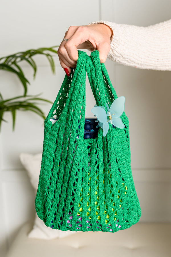 Girls Day Open Weave Bag in Green Womens Ave Shops   