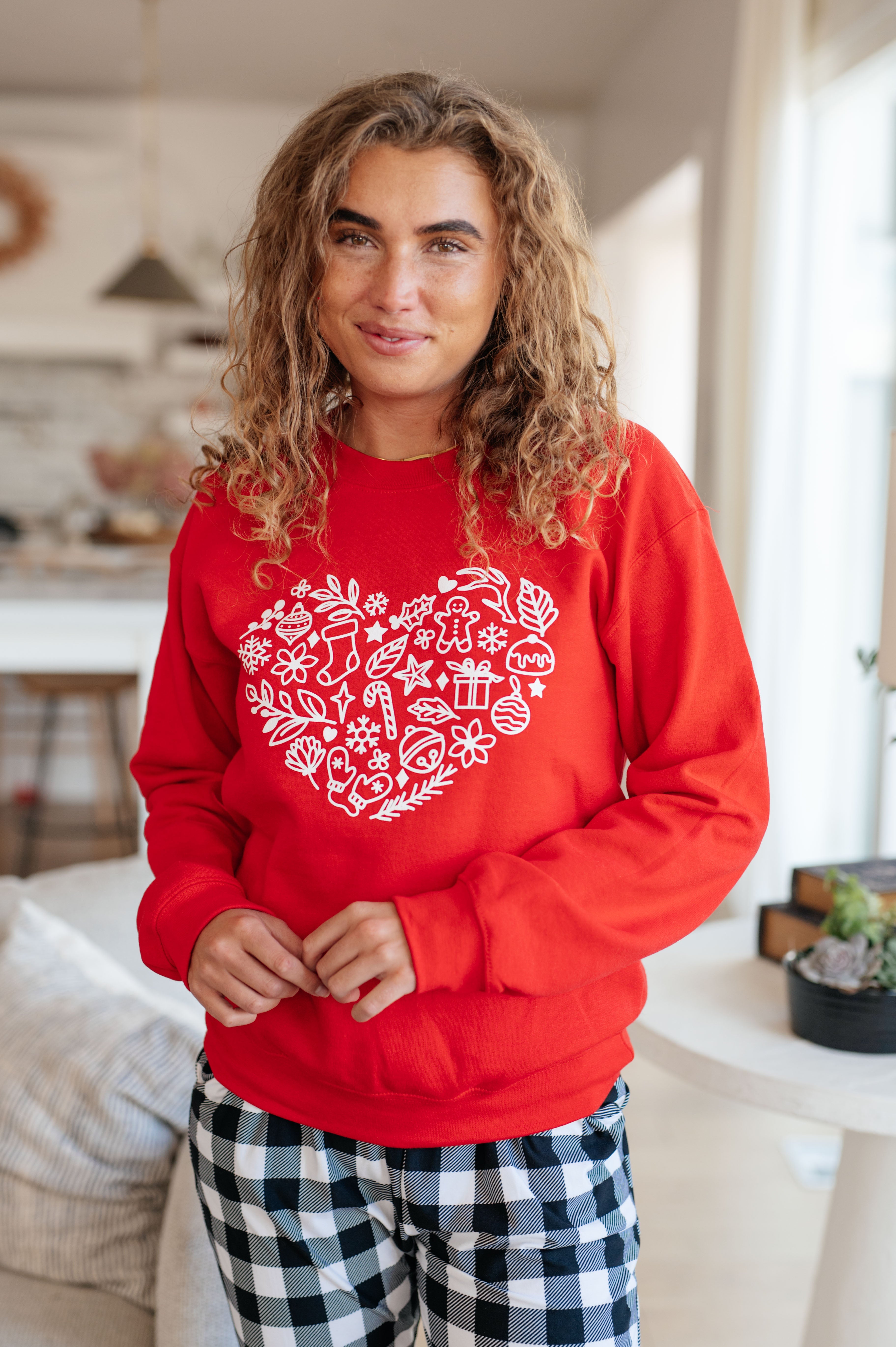 Holiday Heart Sweatshirt Womens Ave Shops   