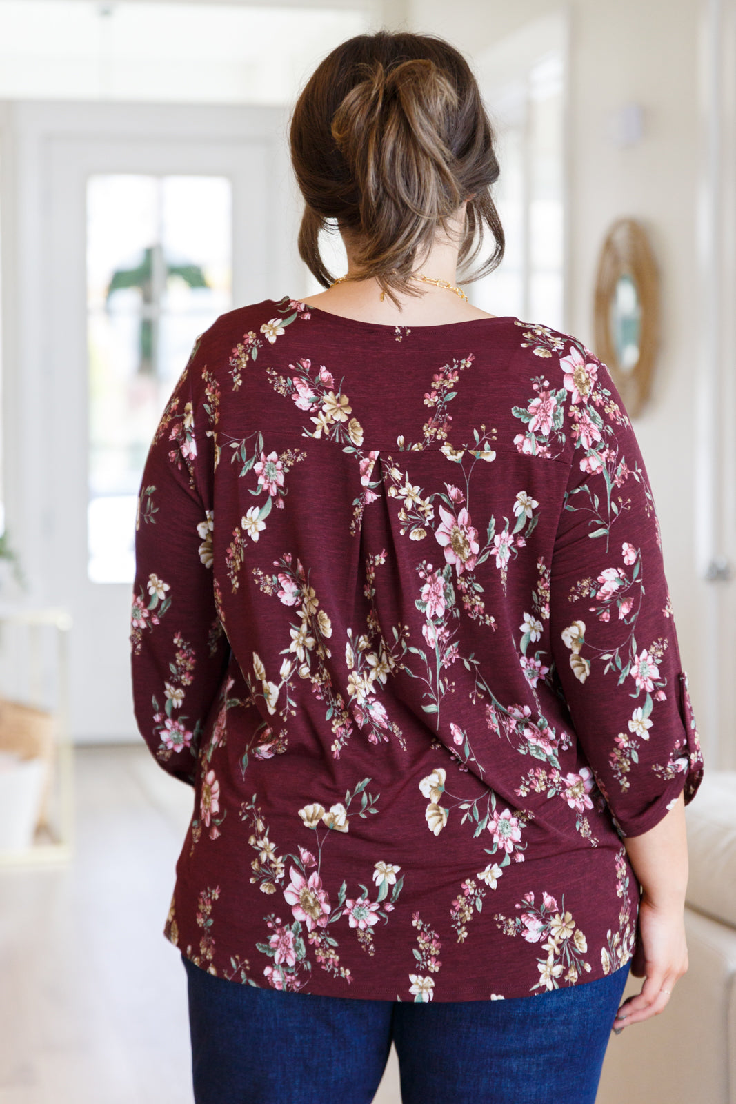 Hometown Classic Top in Wine Floral Womens Ave Shops   