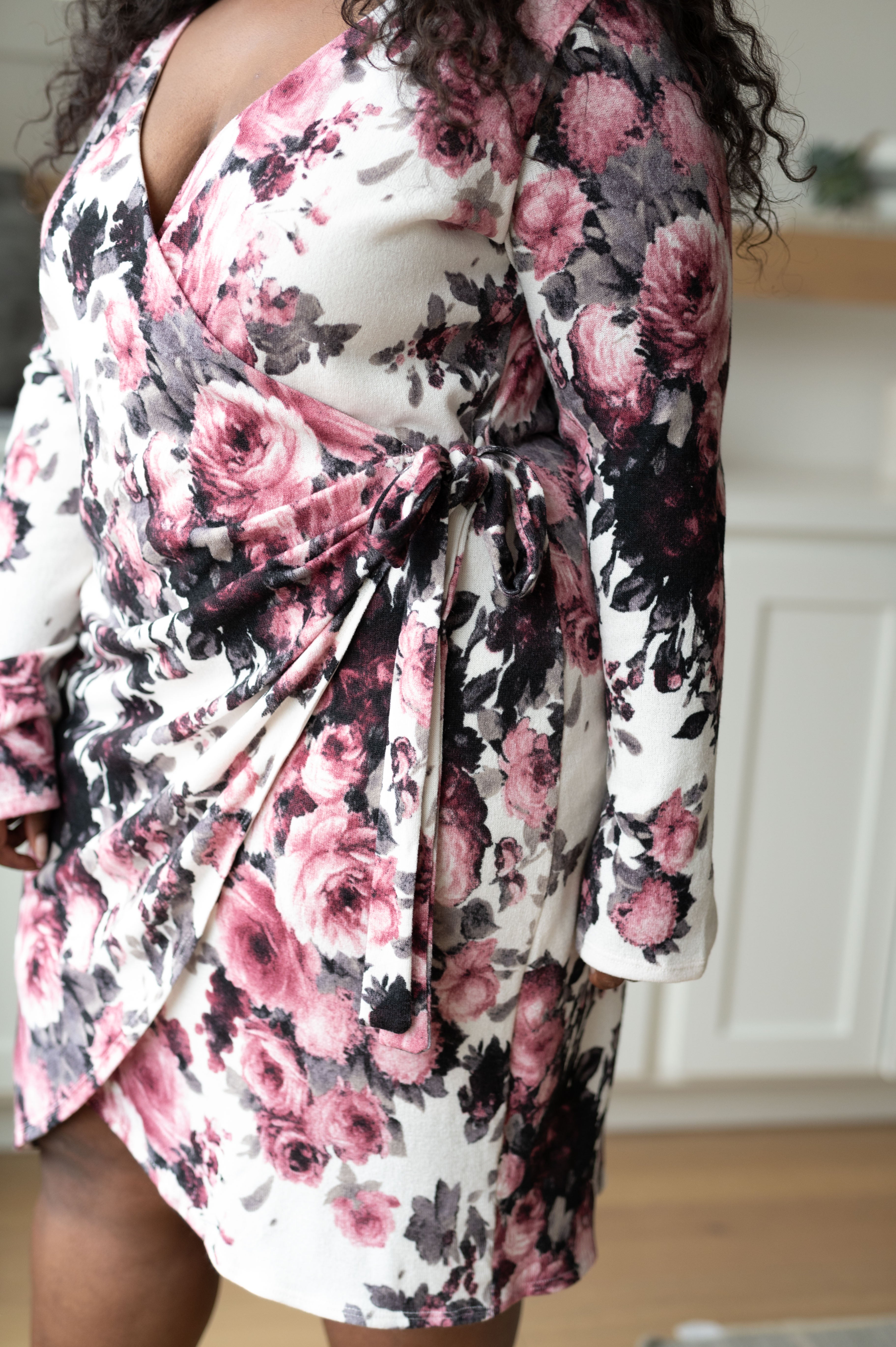 Honey Do I Ever Faux Wrap Dress in White Floral Womens Ave Shops   