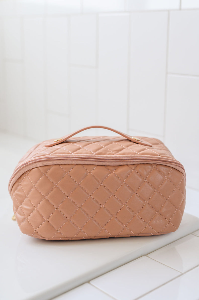 Large Capacity Quilted Makeup Bag in Pink Home & Decor Ave Shops   