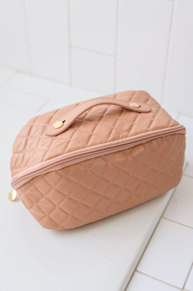 Large Capacity Quilted Makeup Bag in Pink Home & Decor Ave Shops   