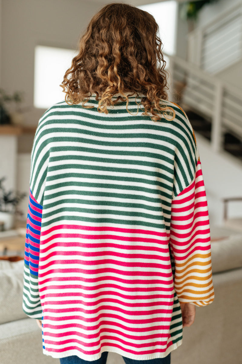 Marquee Lights Striped Cardigan Womens Ave Shops   