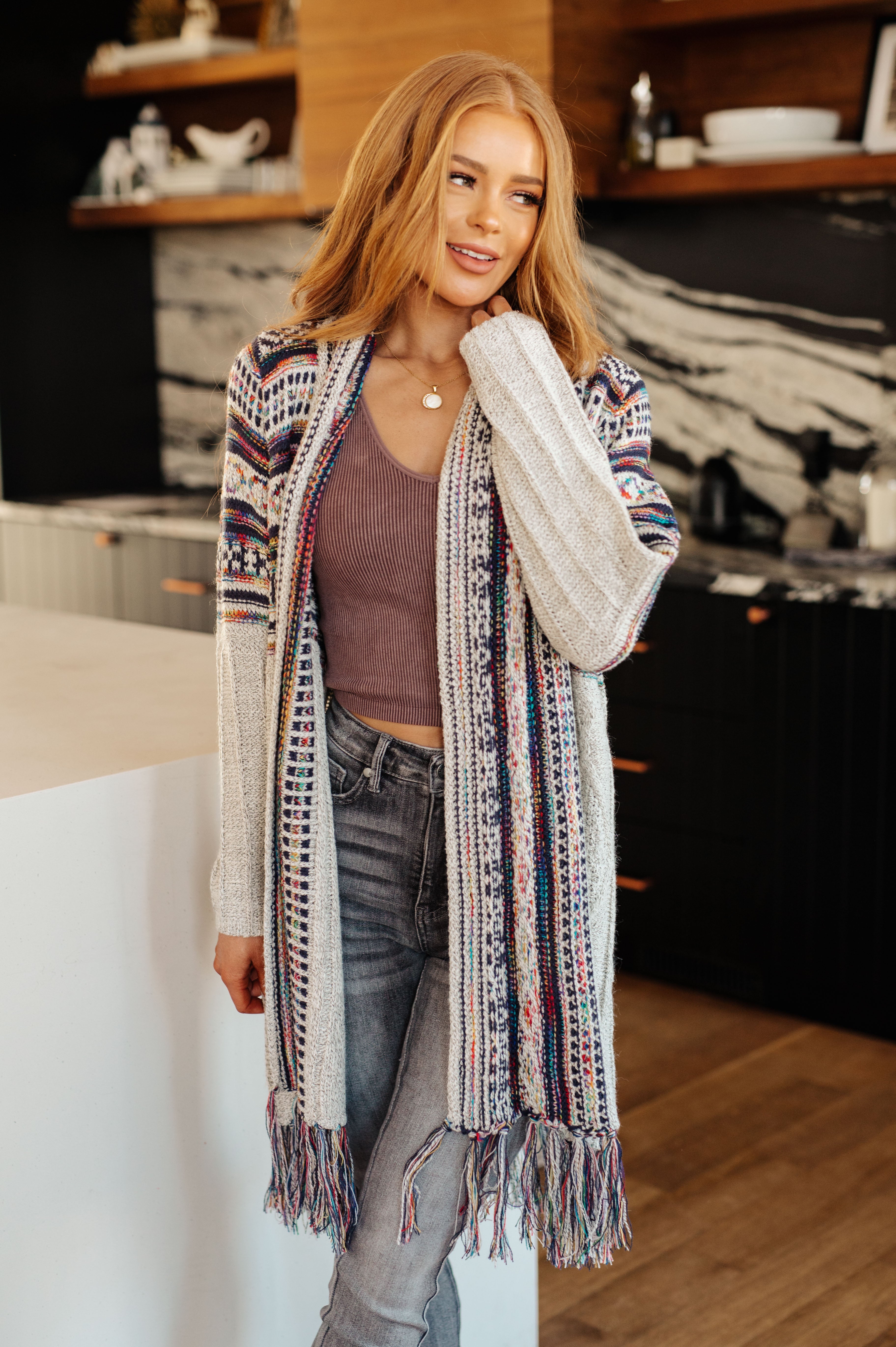 Oh So Lucky Fringe Cardigan Womens Ave Shops   