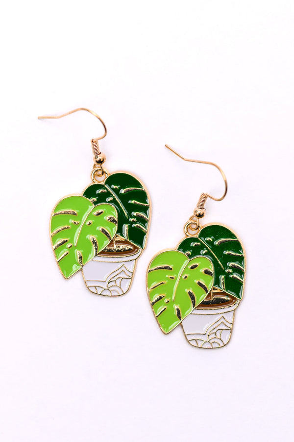 Plant Lover Potted Plant Earrings Womens Ave Shops   