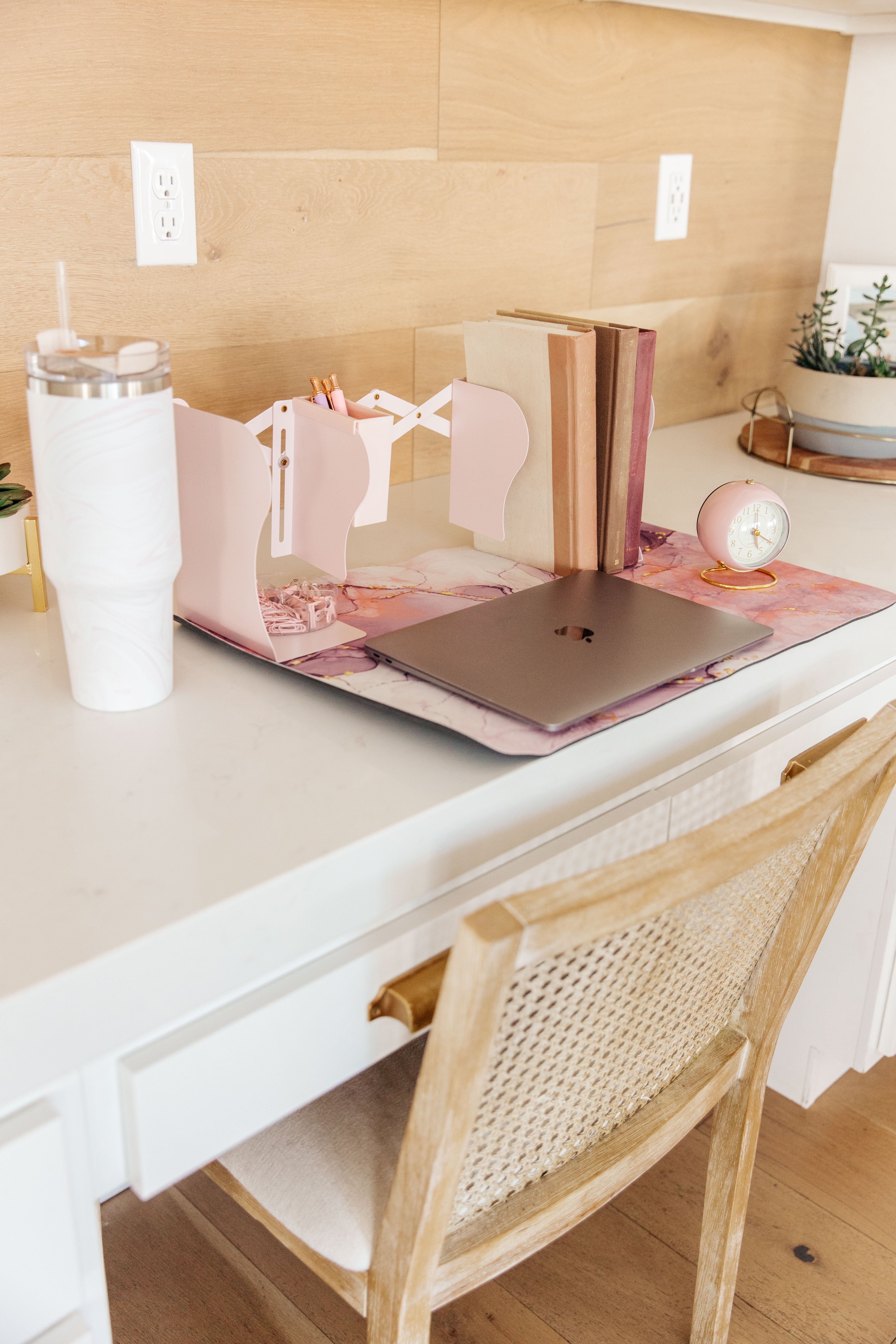 Say No More Luxury desk pad in Pink Marble Womens Ave Shops   