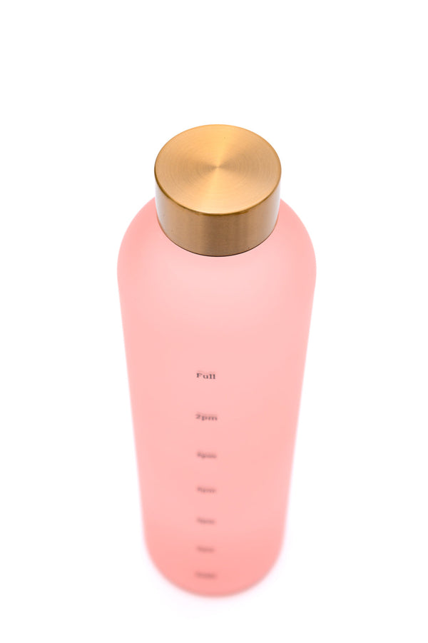 Sippin' Pretty 32 oz Translucent Water Bottle in Pink & Gold Womens Ave Shops   