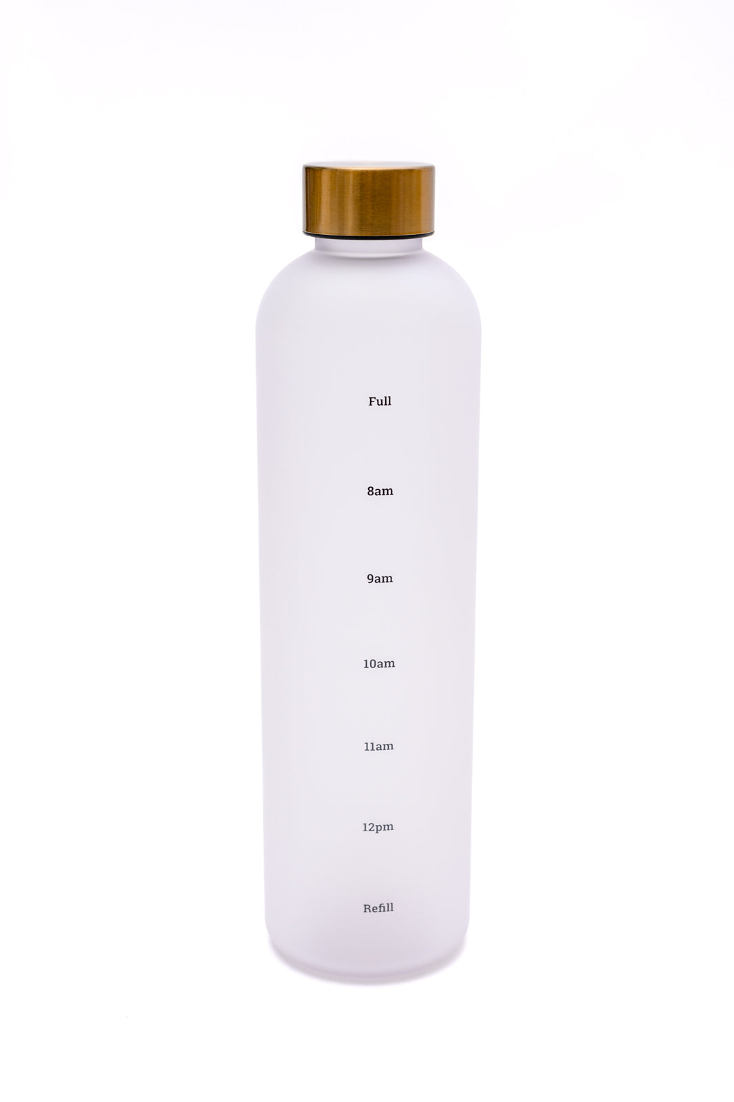 Sippin' Pretty 32 oz Translucent Water Bottle in White & Gold Womens Ave Shops   