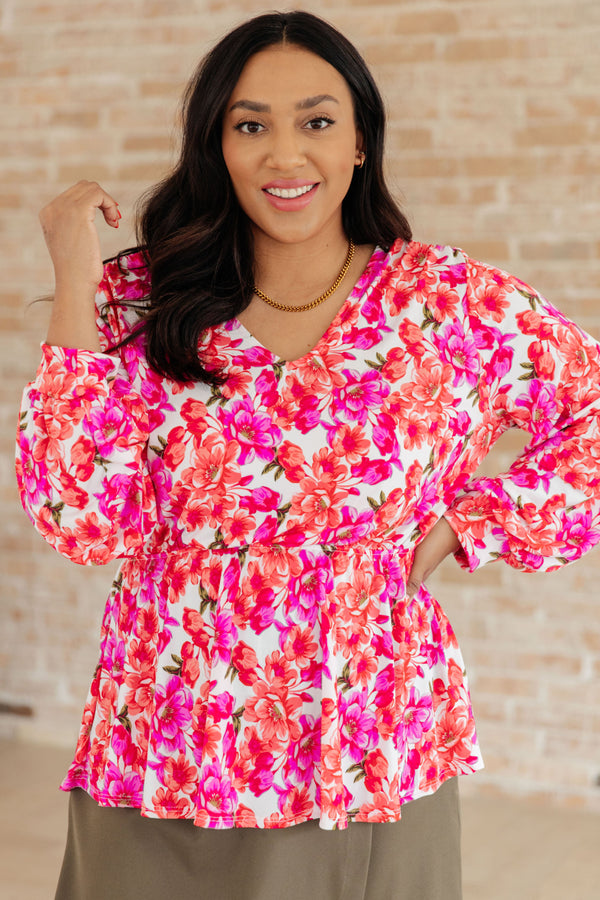 Smile Like You Mean It Floral Peplum Tops Ave Shops   