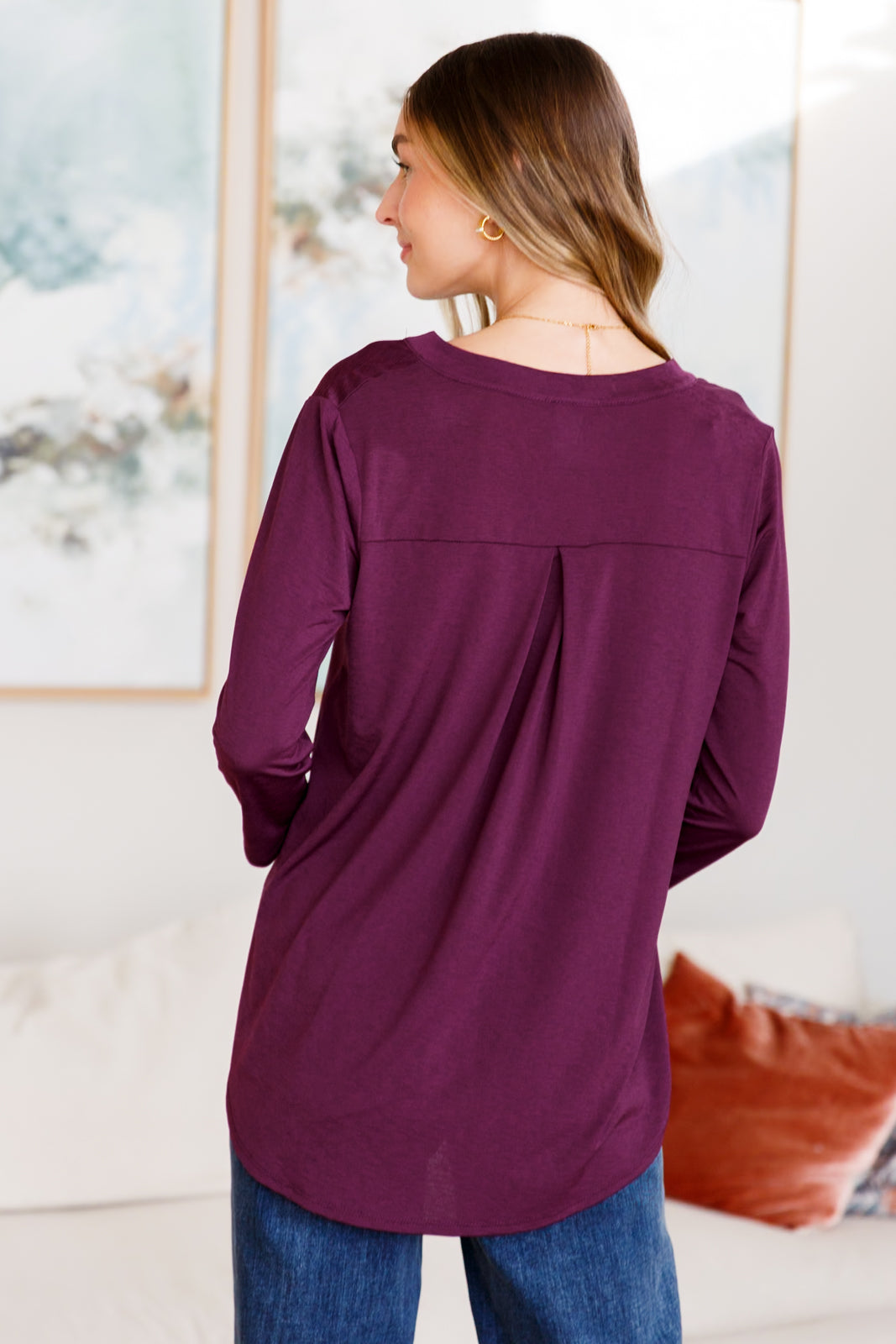 So Outstanding Top in Dark Magenta Tops Ave Shops   