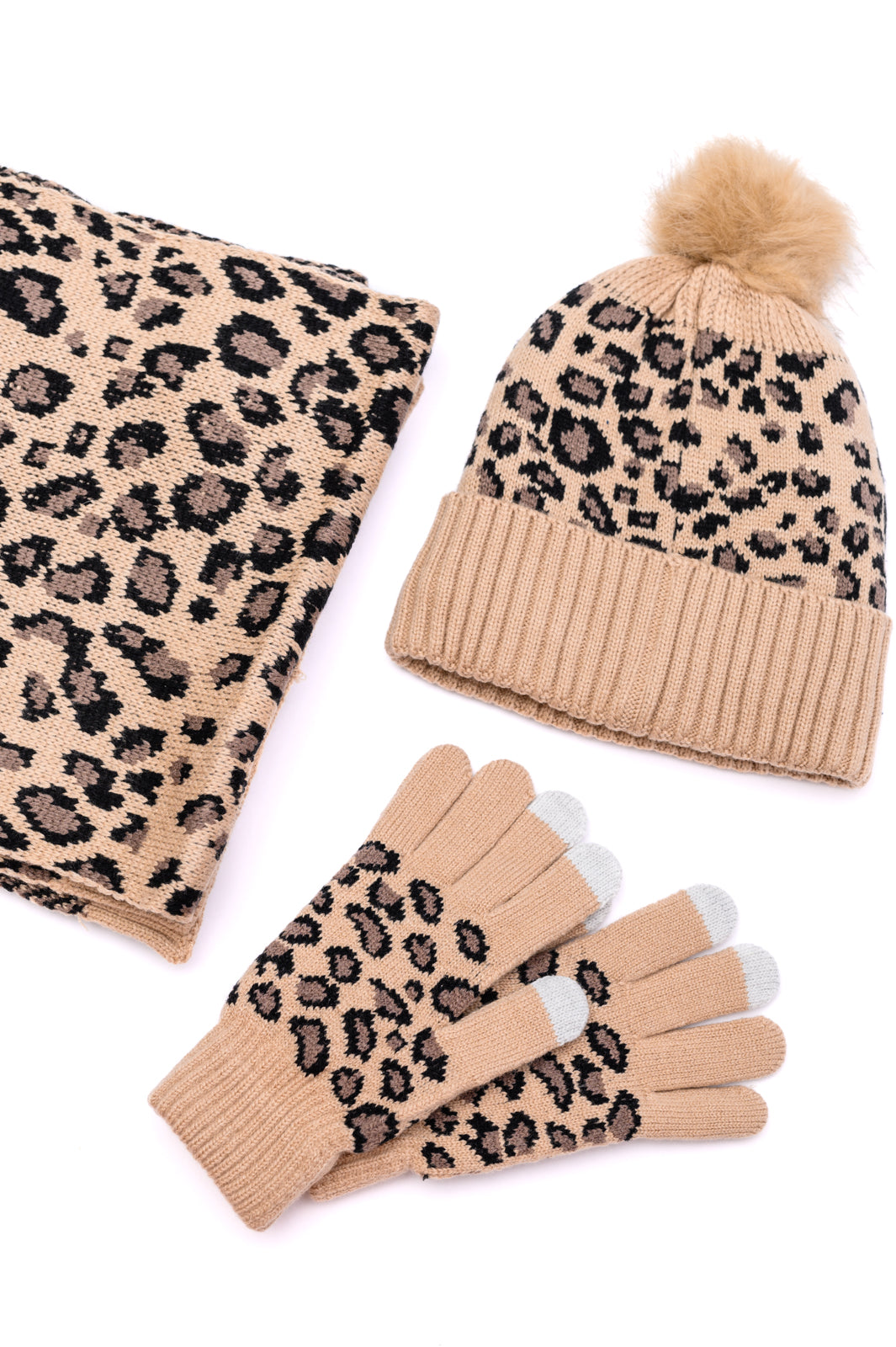 Warm in Spots Animal Print Winter Set Womens Ave Shops   