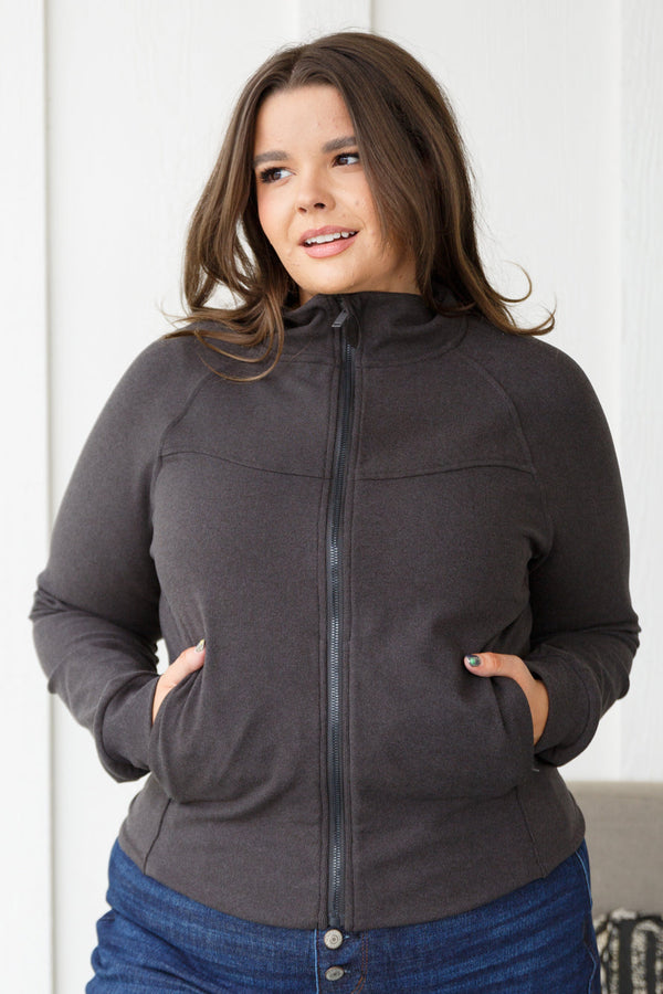 Where Are You Zip Up Jacket in Black Womens Ave Shops   