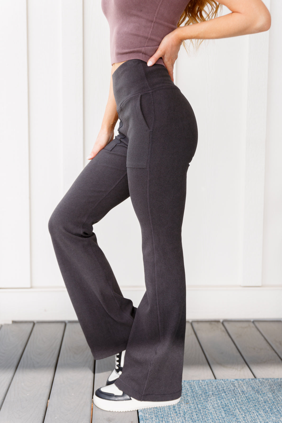 Where are You Flared Leggings in Black Womens Ave Shops   
