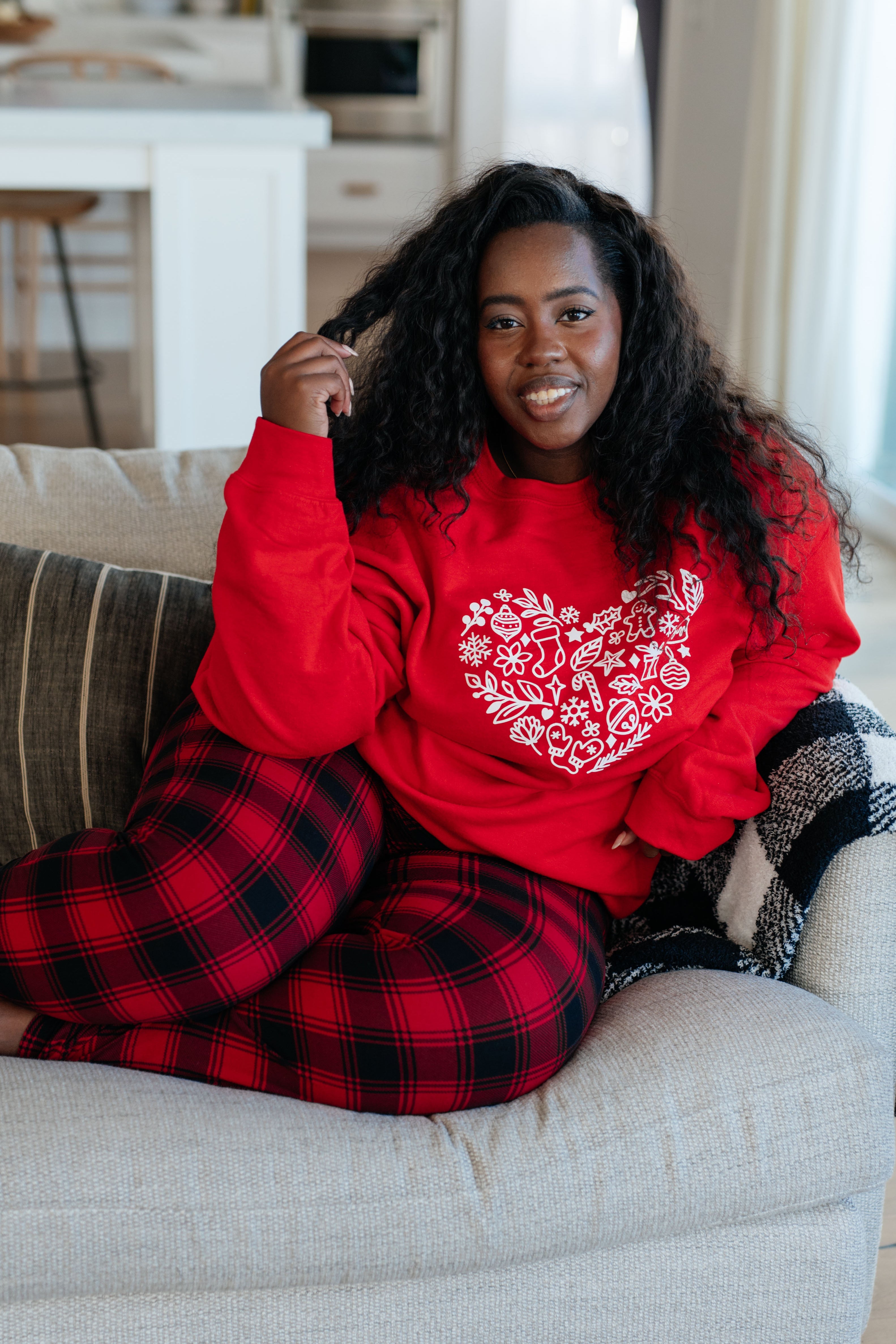 Holiday Heart Sweatshirt Womens Ave Shops   