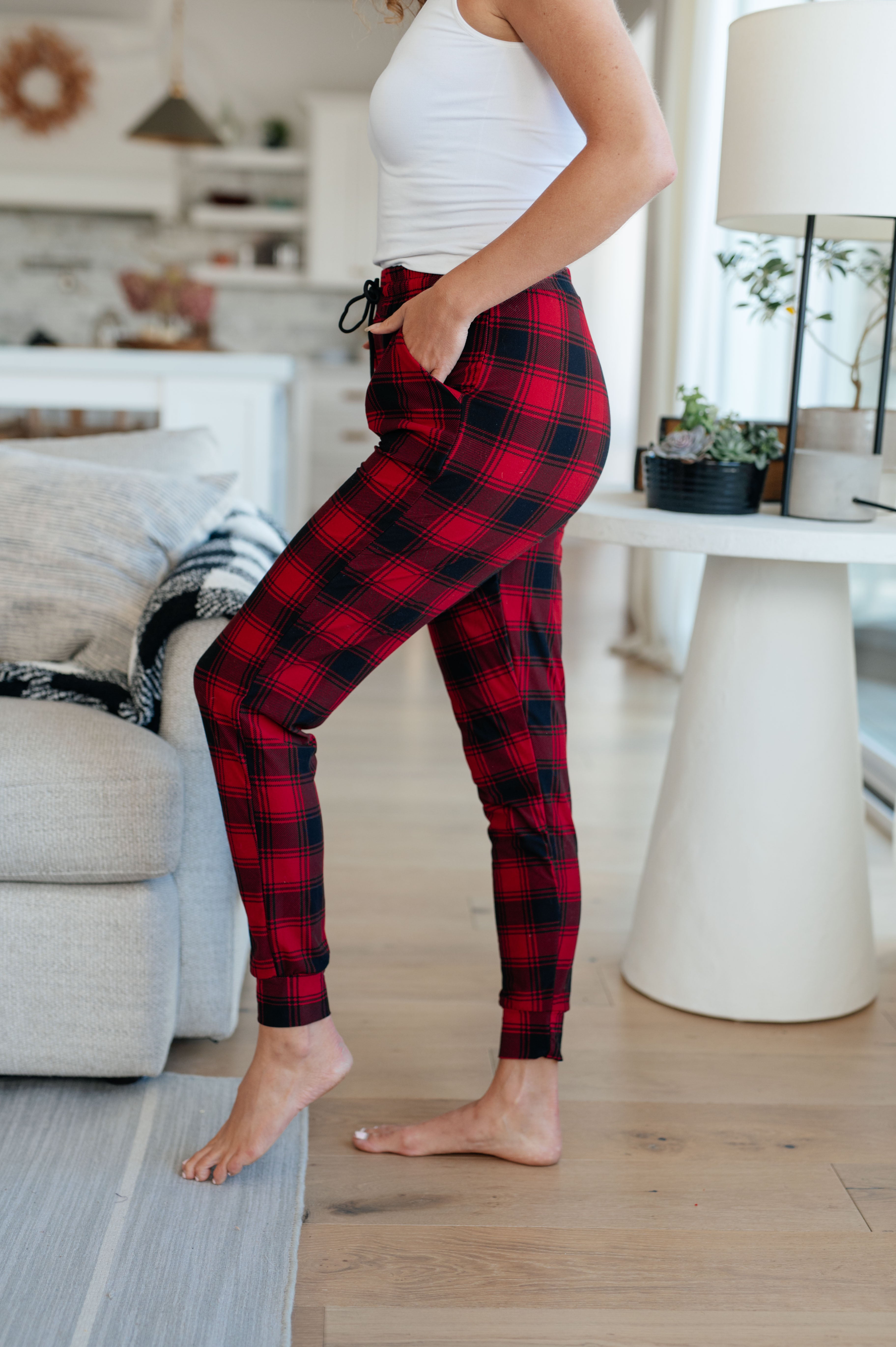 Your New Favorite Joggers in Red Plaid Womens Ave Shops   