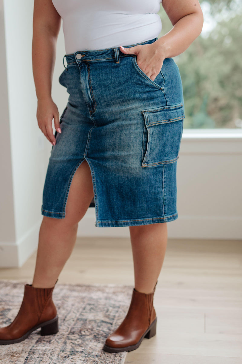 Always Be There Cargo Denim Skirt Womens Ave Shops   