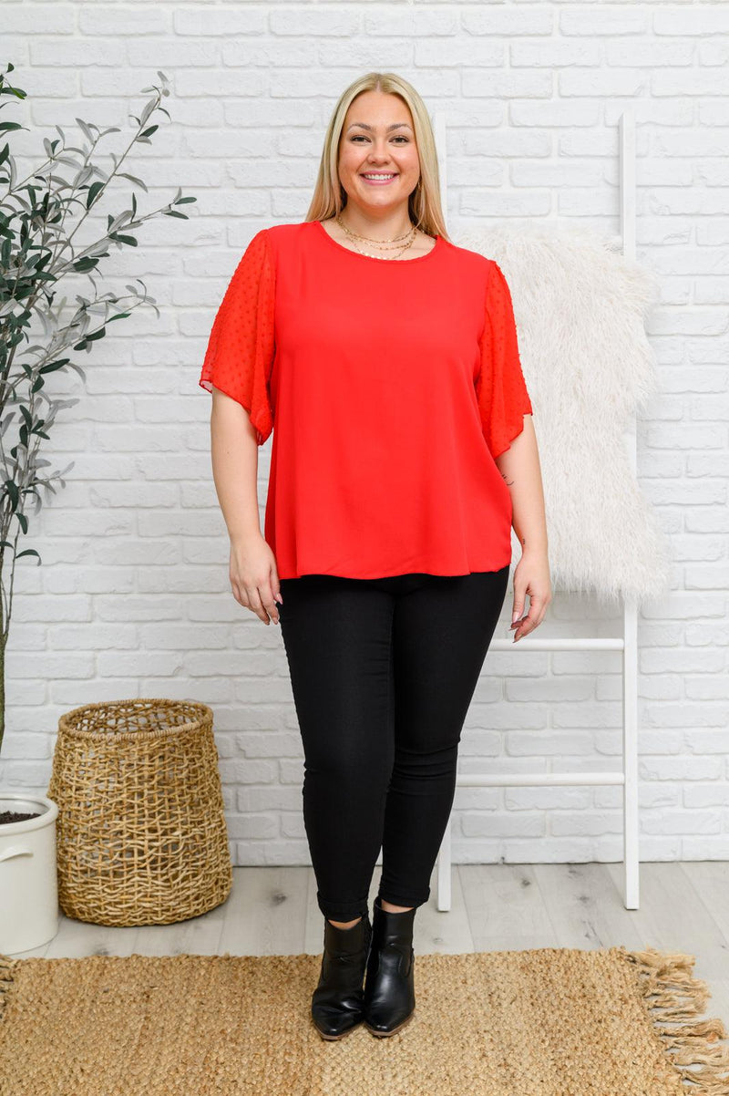 Best Of My Love Short Sleeve Blouse In Red Womens Ave Shops   