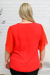 Best Of My Love Short Sleeve Blouse In Red Womens Ave Shops   