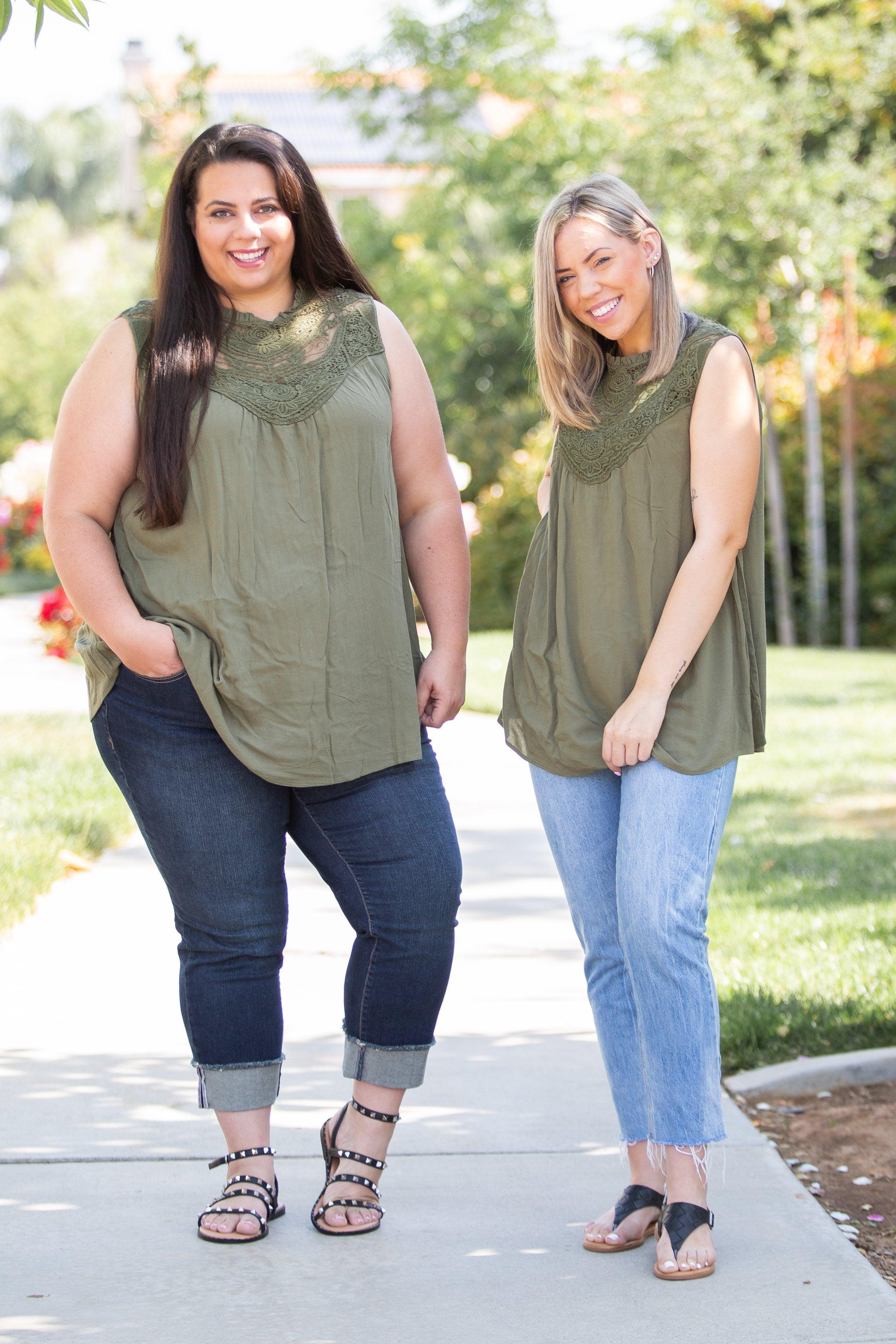 Boho Charm Sleeveless Top in Olive Giftmas Boutique Simplified   