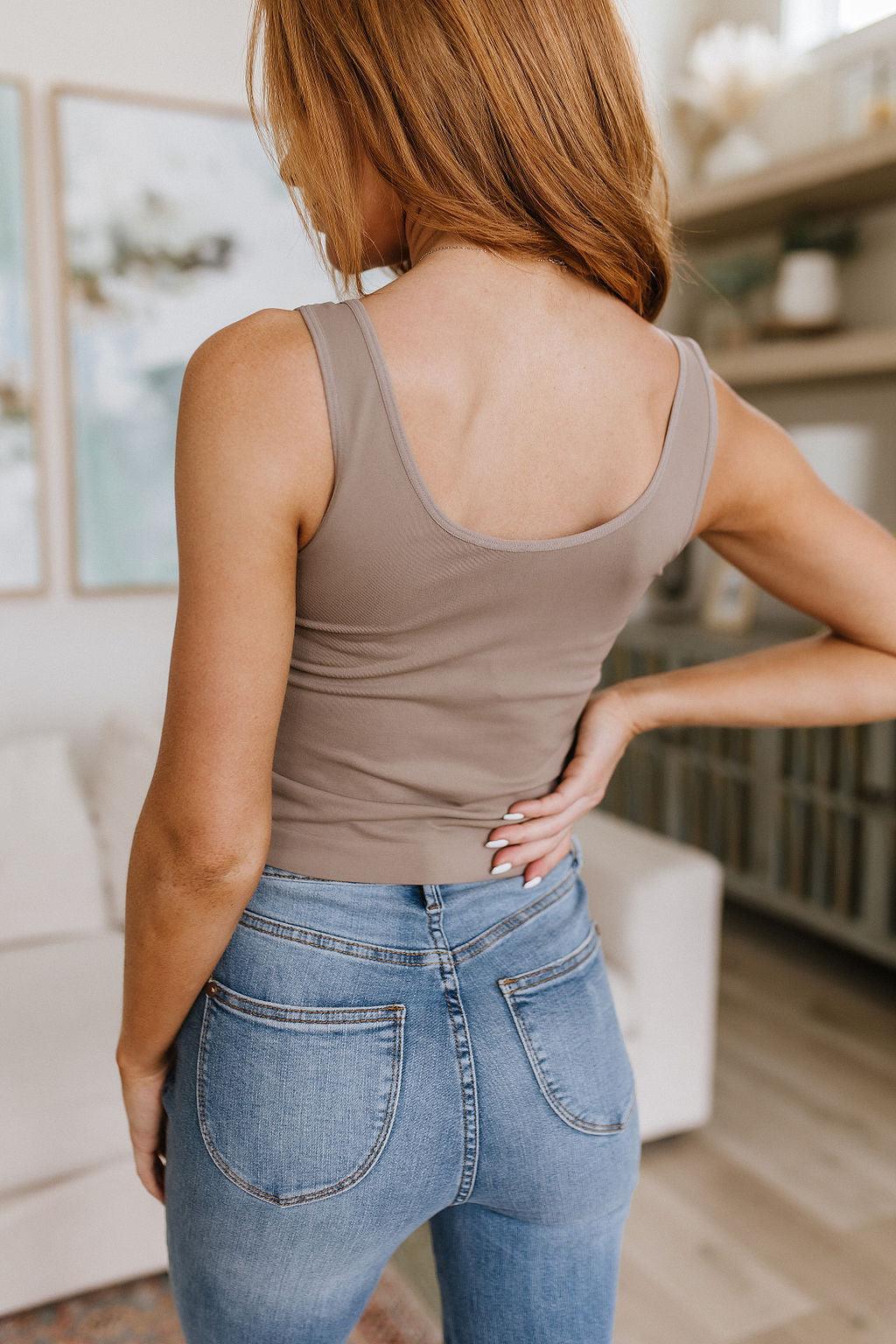 Carefree Seamless Reversible Tank in Light Mocha Womens Ave Shops   