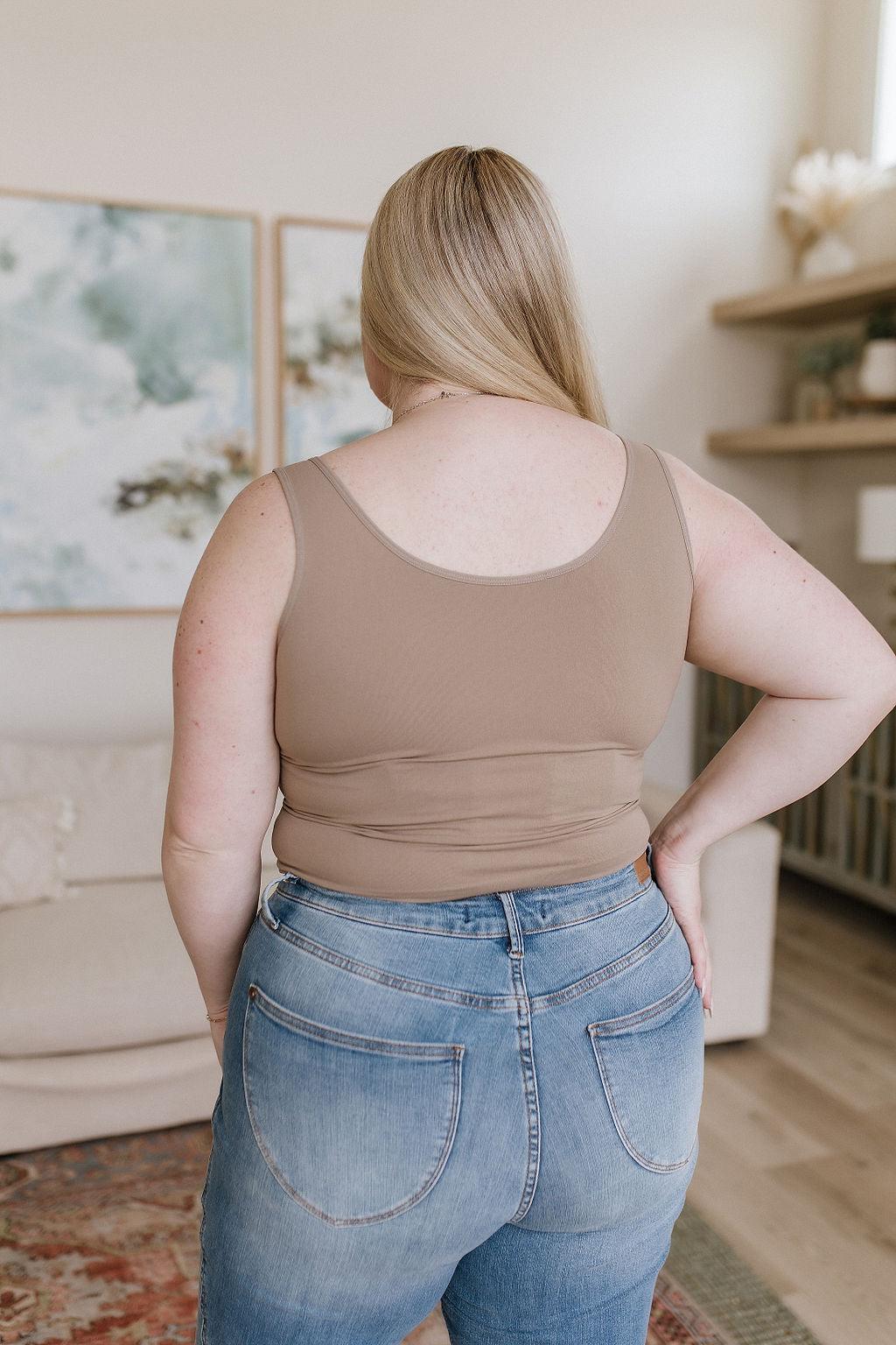 Carefree Seamless Reversible Tank in Light Mocha Womens Ave Shops   