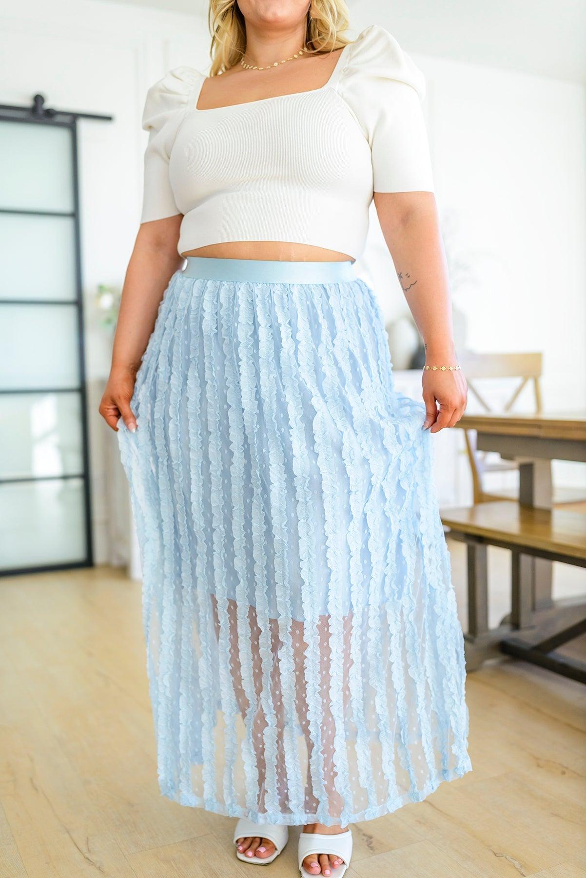 Cascading Ruffles A-Line Skirt Womens Ave Shops   