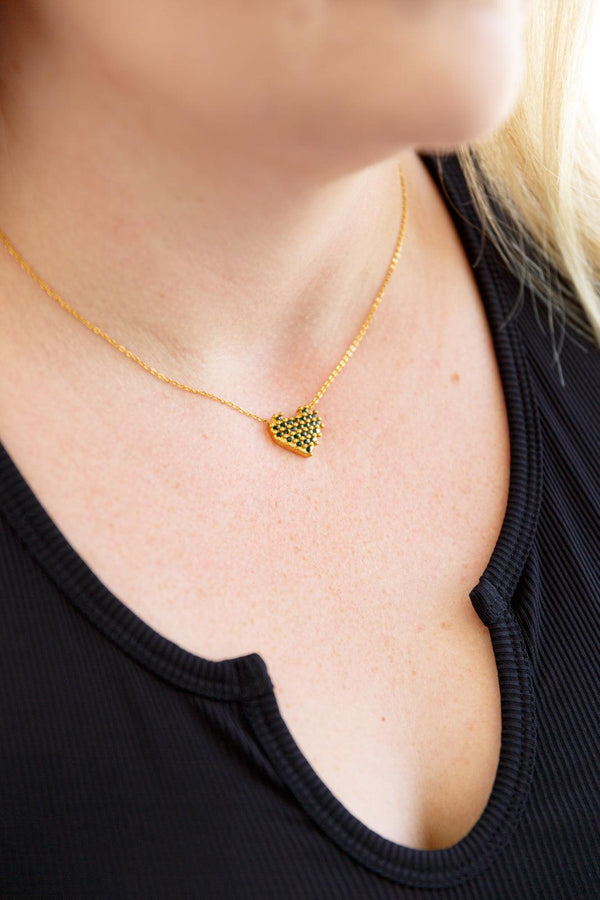 Checkered Heart Necklace Womens Ave Shops   