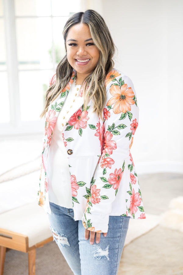 Cheerful Floral Blazer Giftmas Boutique Simplified   