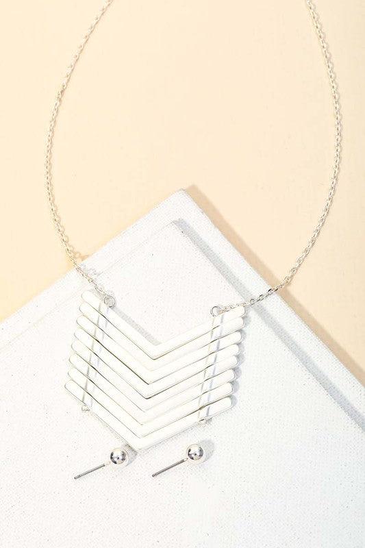 Chevron Necklace & Earrings Set  Boutique Simplified   