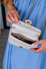 Classic Beauty Quilted Clutch in Ivory Womens Ave Shops   