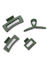 Claw Clip Set of 4 in Forest Green Womens Ave Shops   