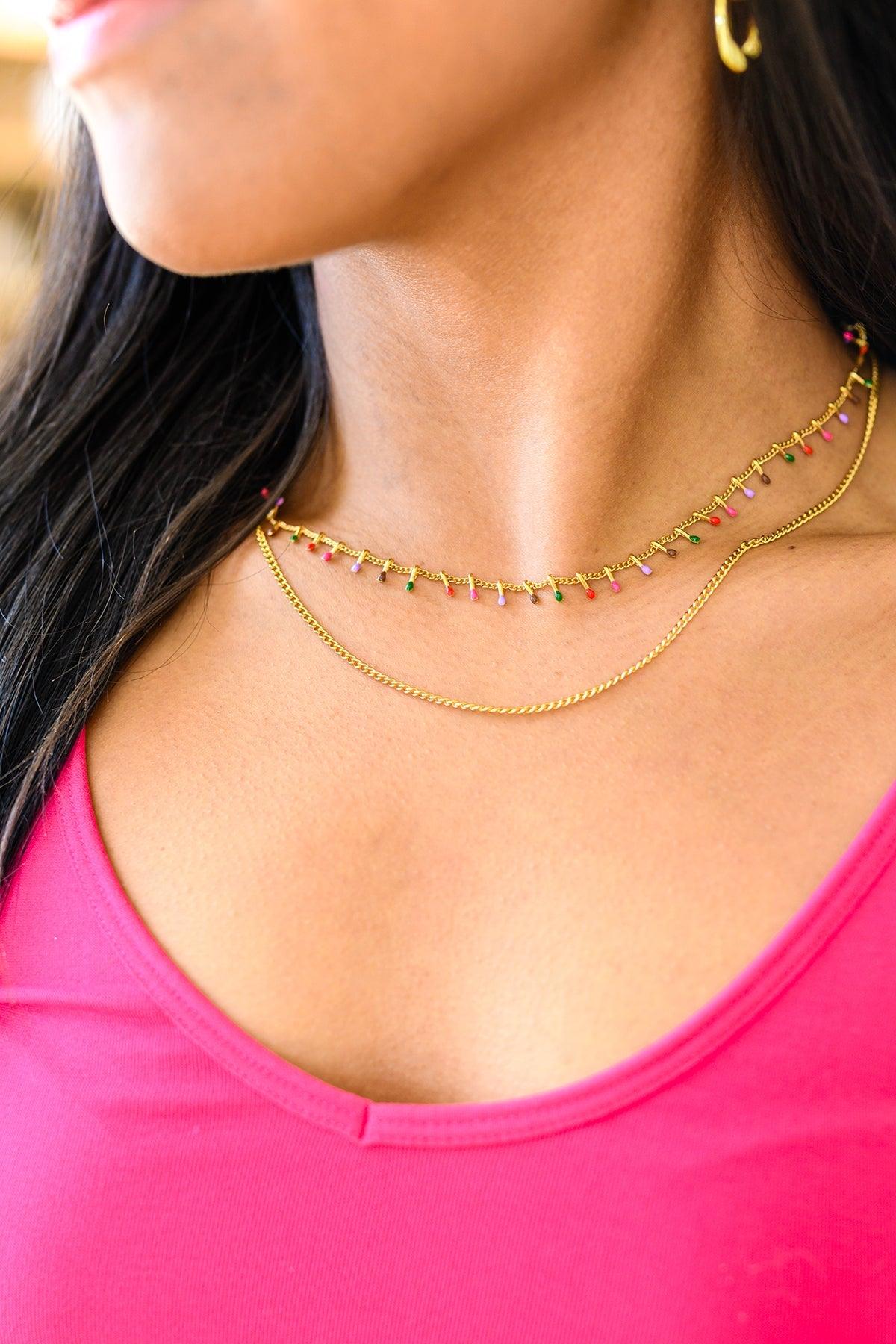 Colorful Palette Layered Necklace Womens Ave Shops   