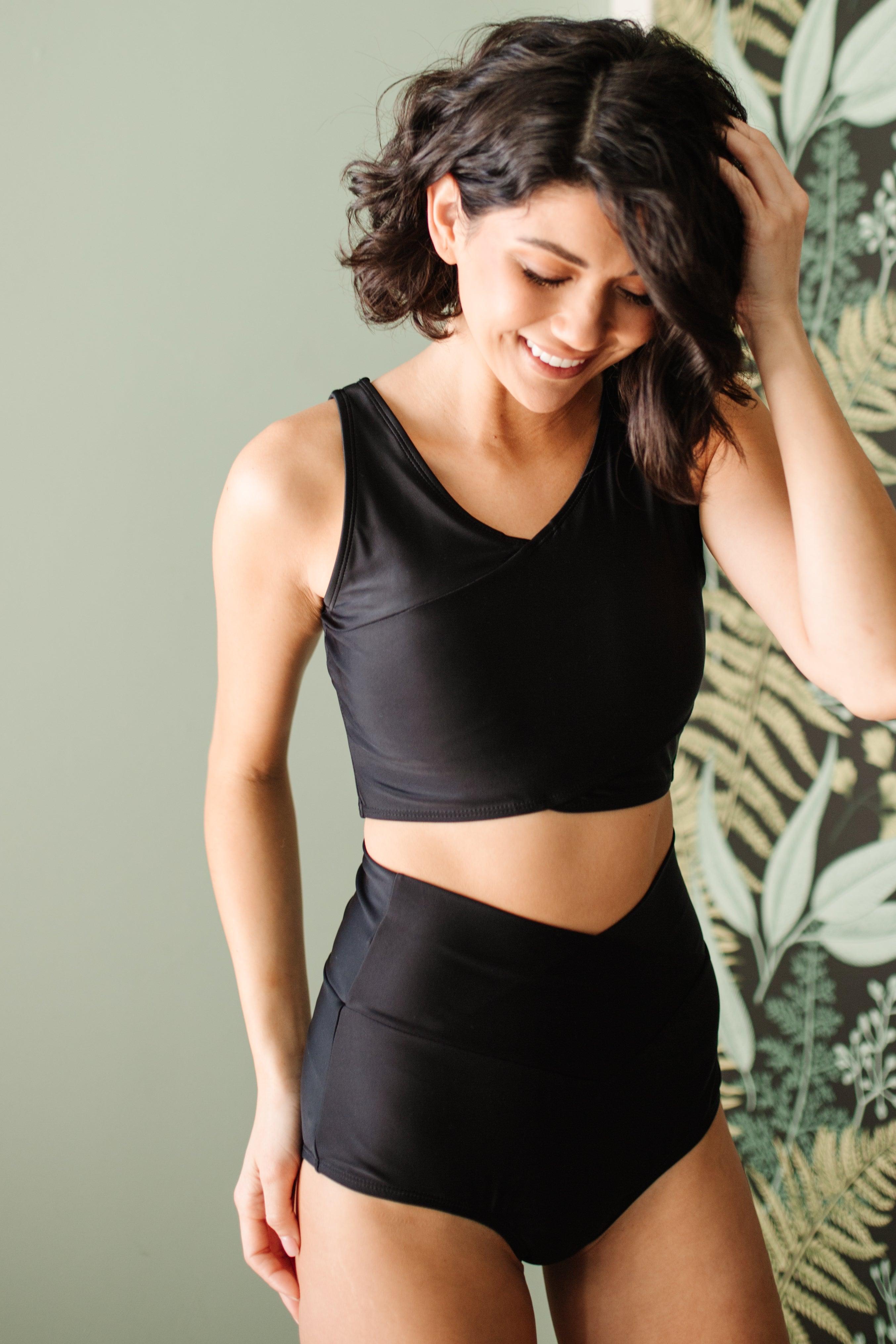 Come Sail Away Swim Top In Black Womens Ave Shops   