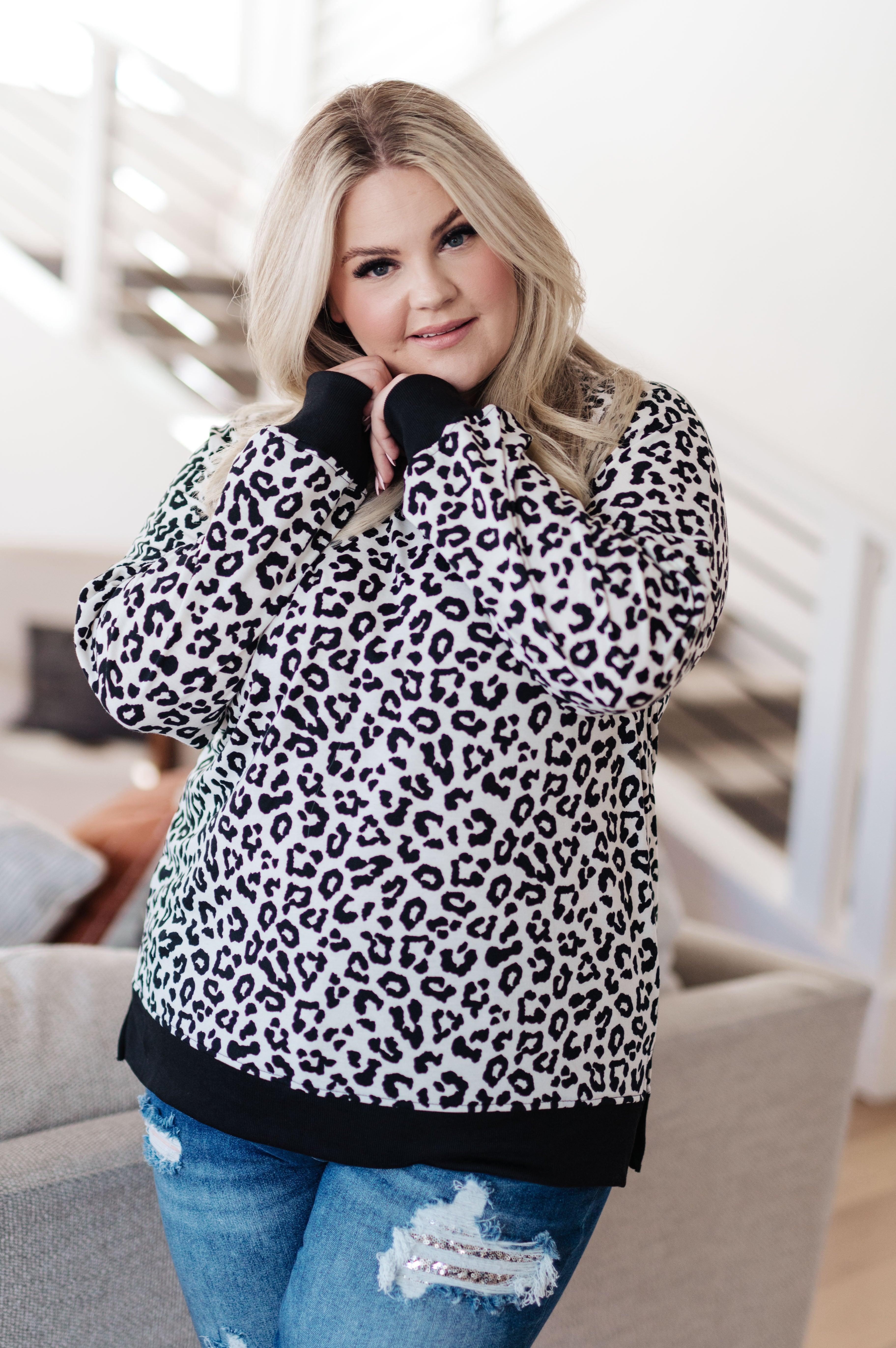 Cozy in Cheetah Pullover Sweatshirt Womens Ave Shops   