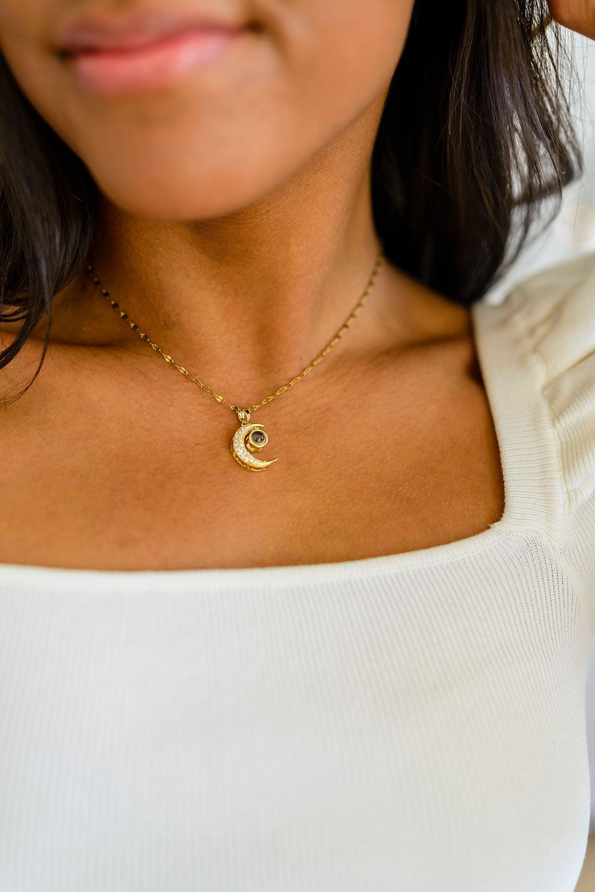 Crescent Moon Necklace Womens Ave Shops   