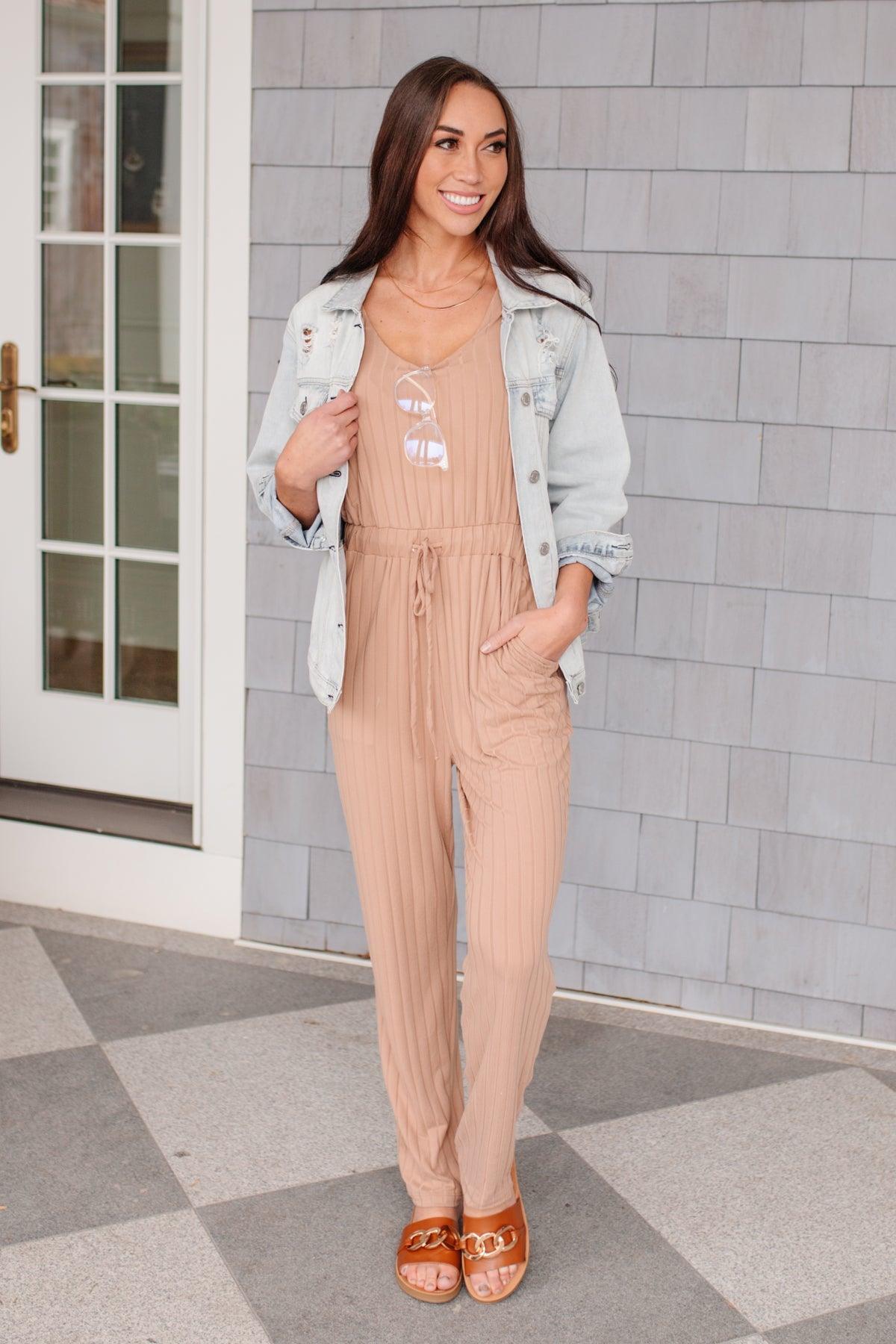 Cruiser Jumpsuit in Tan Womens Ave Shops   