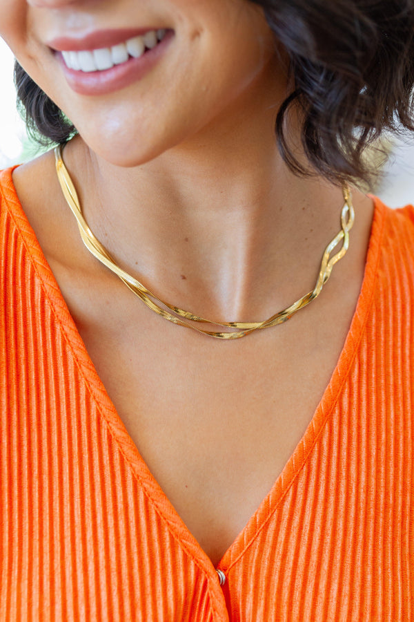 Don't Get it Twisted Herringbone Twist Necklace Womens Ave Shops   