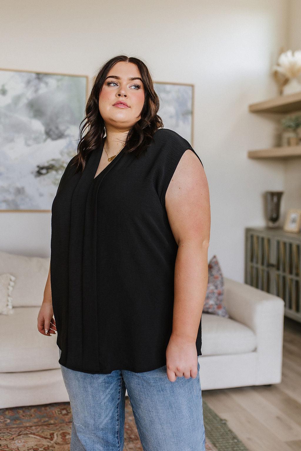 Elevate Everyday Blouse in Black Womens Ave Shops   