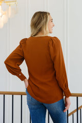 Enjoy This Moment V Neck Blouse In Toffee Womens Ave Shops   