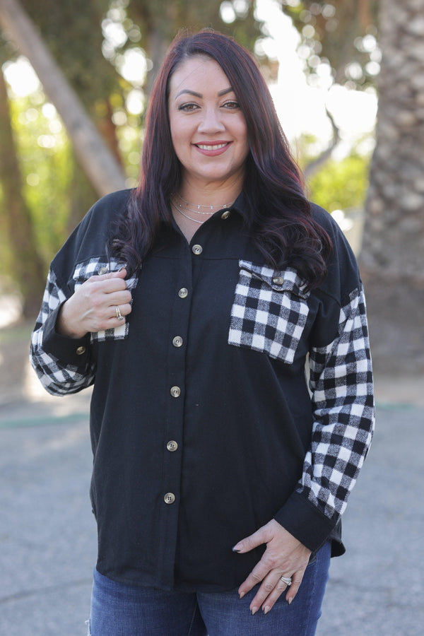 Feeling Fab Button Down Flannel Shacket Giftmas Boutique Simplified   