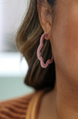 Flowered Hoop Earrings  Boutique Simplified   