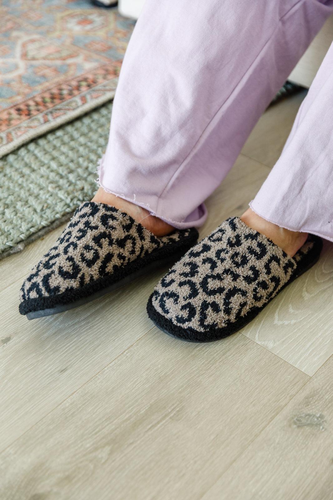 Fuzziest Feet Animal Print Slippers In Mocha Womens Ave Shops   