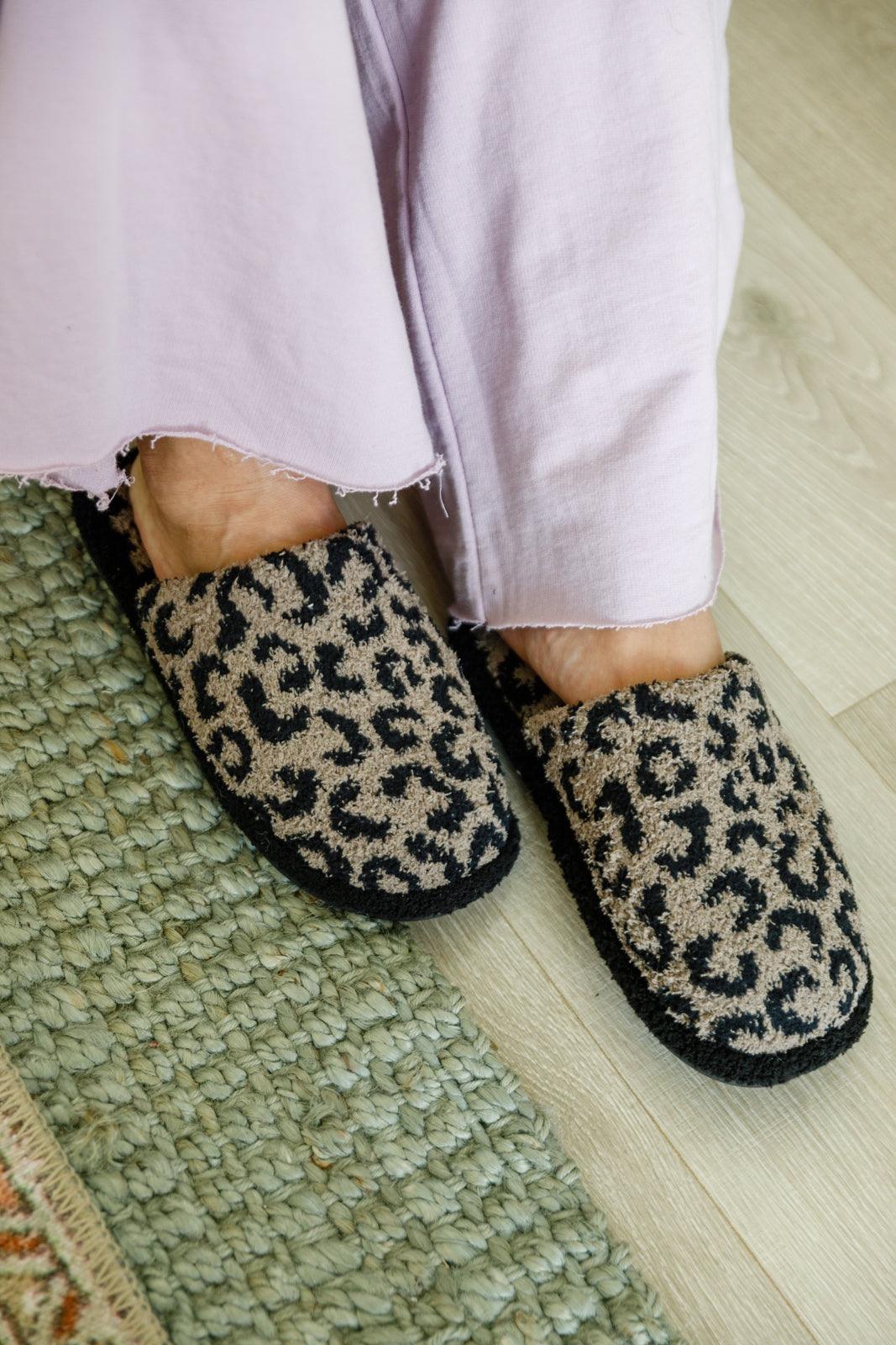 Fuzziest Feet Animal Print Slippers In Mocha Womens Ave Shops   