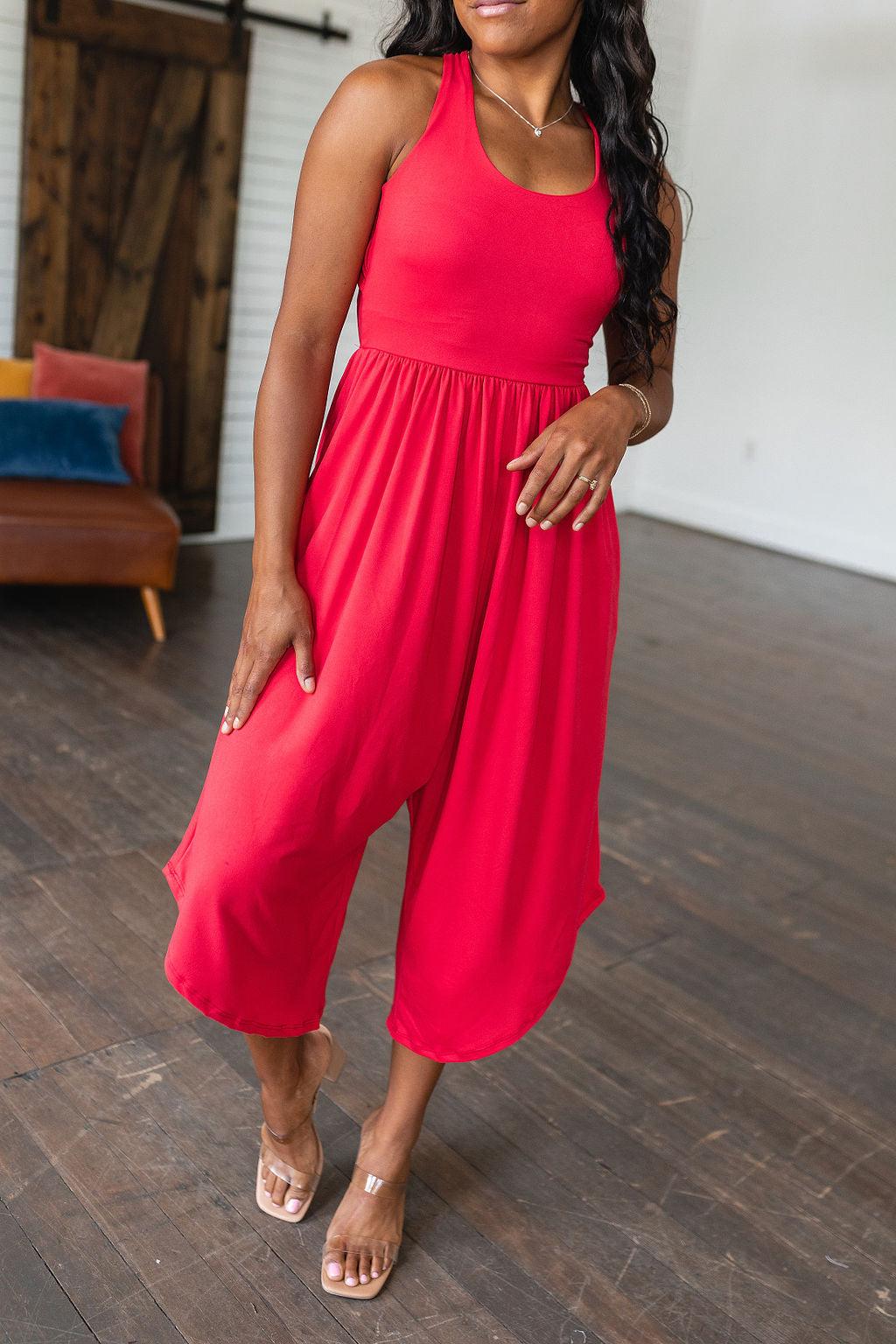Good Idea Jumpsuit in Red Womens Ave Shops   