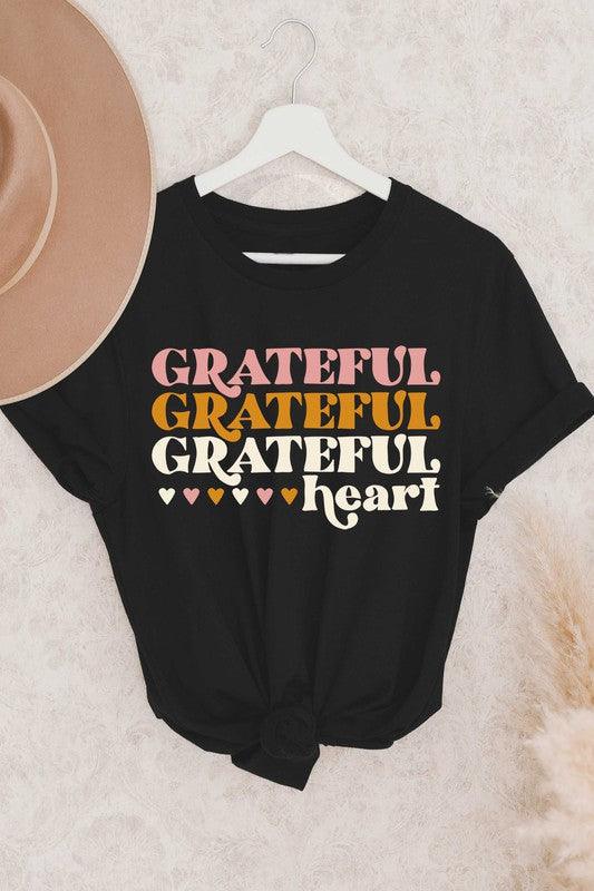 Grateful Heart Graphic Tee In Black Womens Ave Shops   