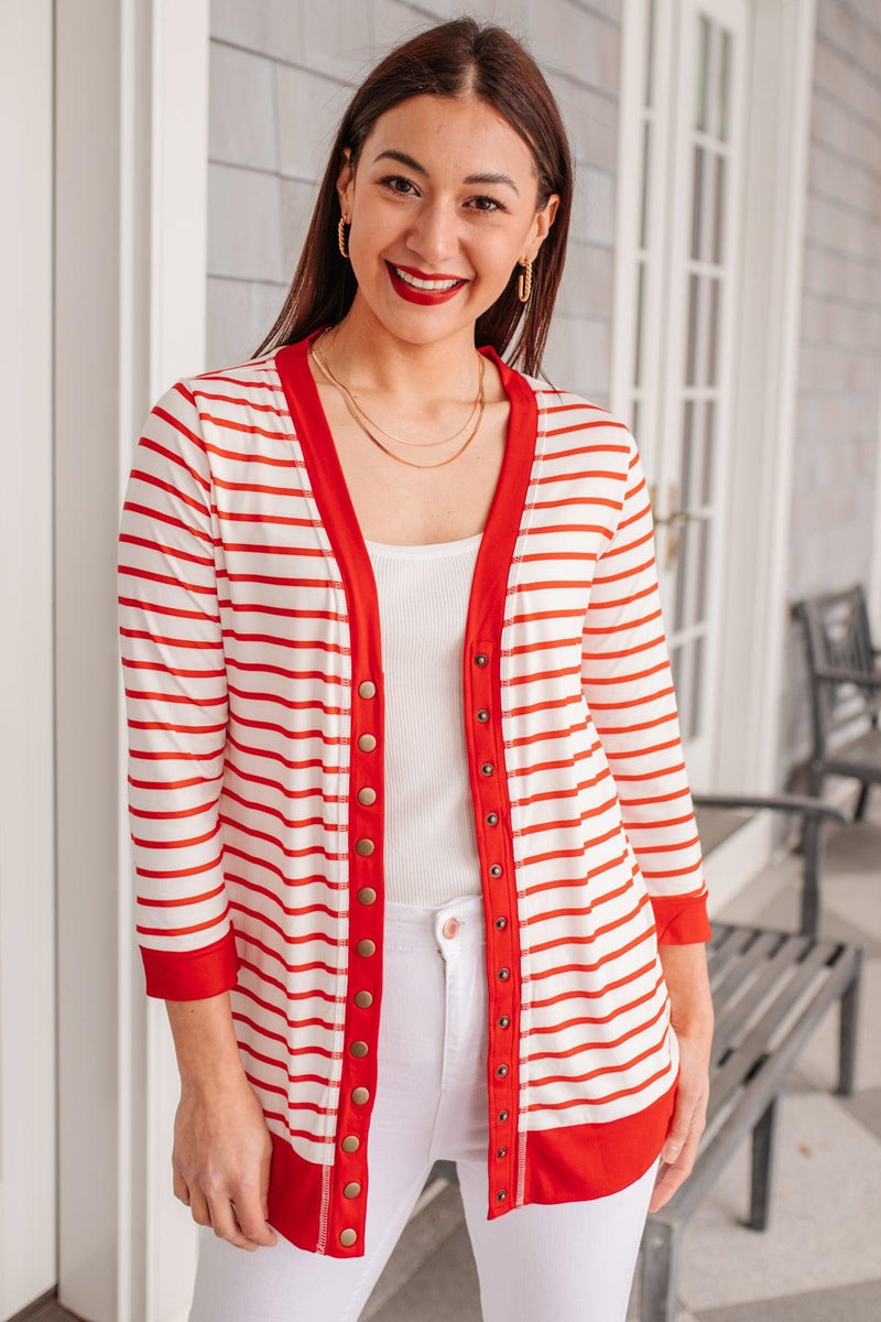 Have You Heard Cardigan in Red Womens Ave Shops   