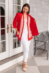 Have You Heard Cardigan in Red Womens Ave Shops   