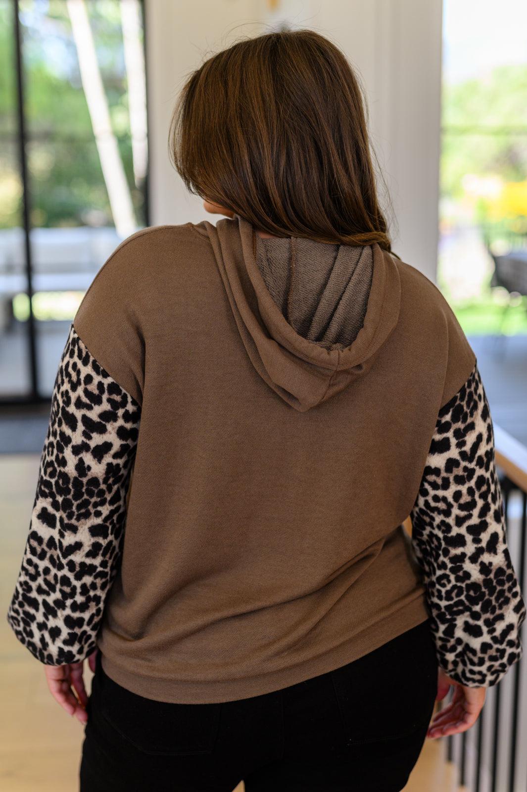 Here And There Leopard Print Hoodie Womens Ave Shops   
